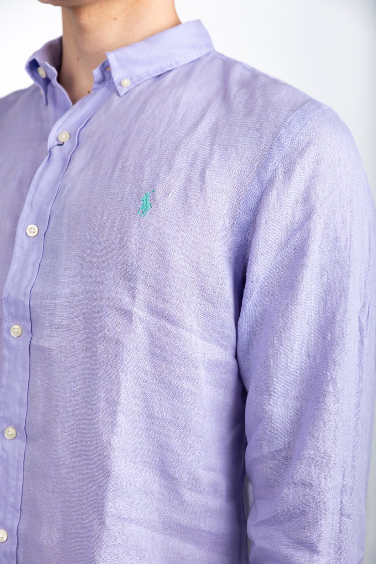 Camicia in lino Slim Fit lilla 710968915 010 POLO RALPH LAUREN 