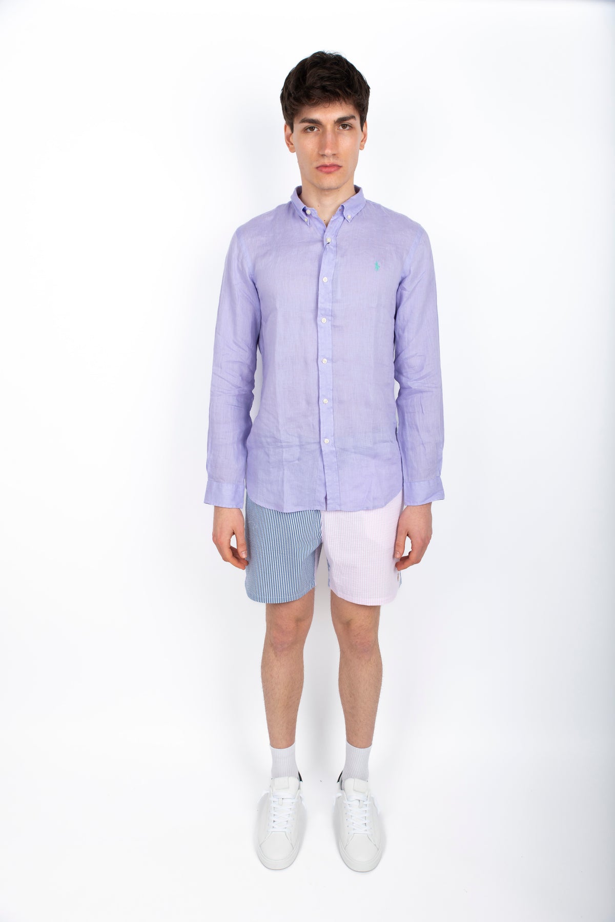 Camicia in lino Slim Fit lilla 710968915 010 POLO RALPH LAUREN 