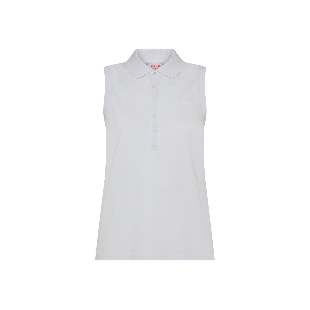 Polo in piquet con logo in strass A35203 01 SUN68 