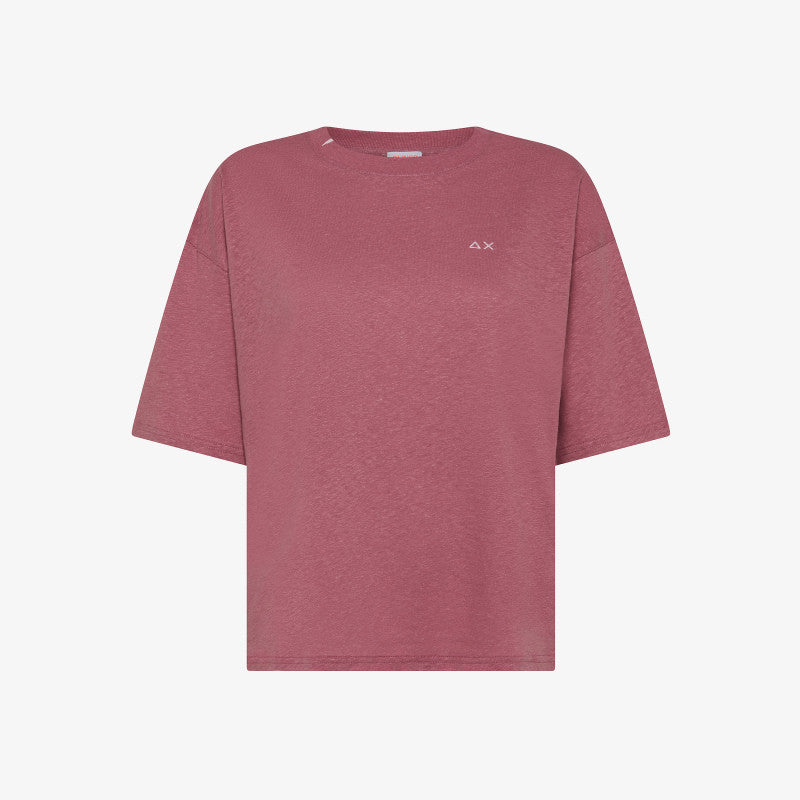 T-shirt in lino e cotone T35229 57 SUN68 