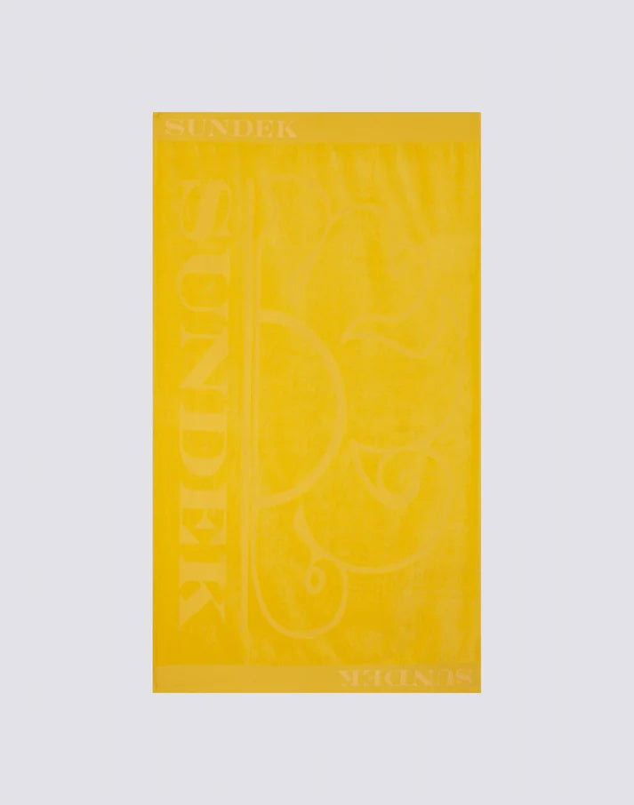 Telo mare jacquard con logo summer yellow AM379ATC1000 77200 SUNDEK 