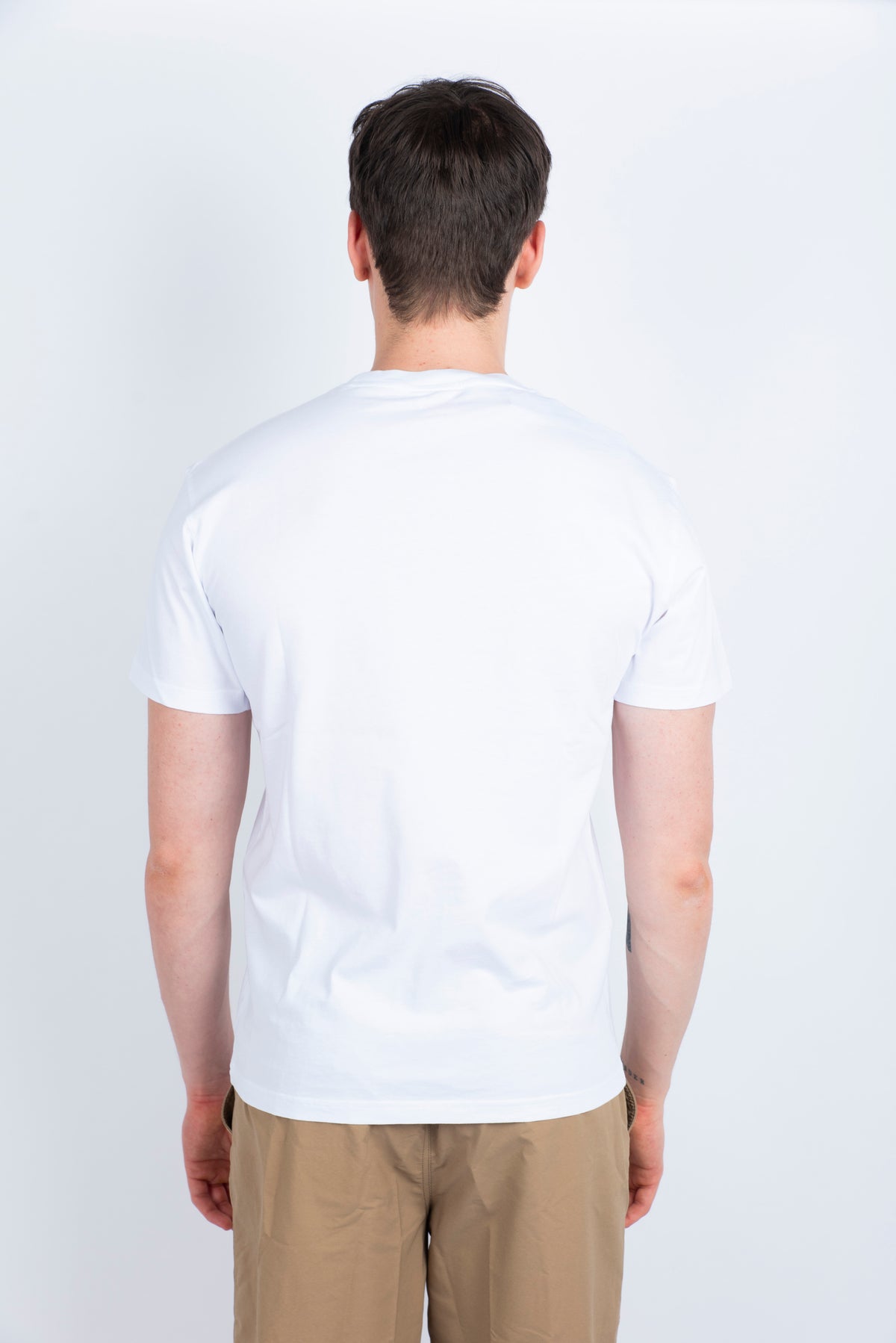 T-shirt girocollo con logo bianca M129TEJ78OT 00600 SUNDEK 