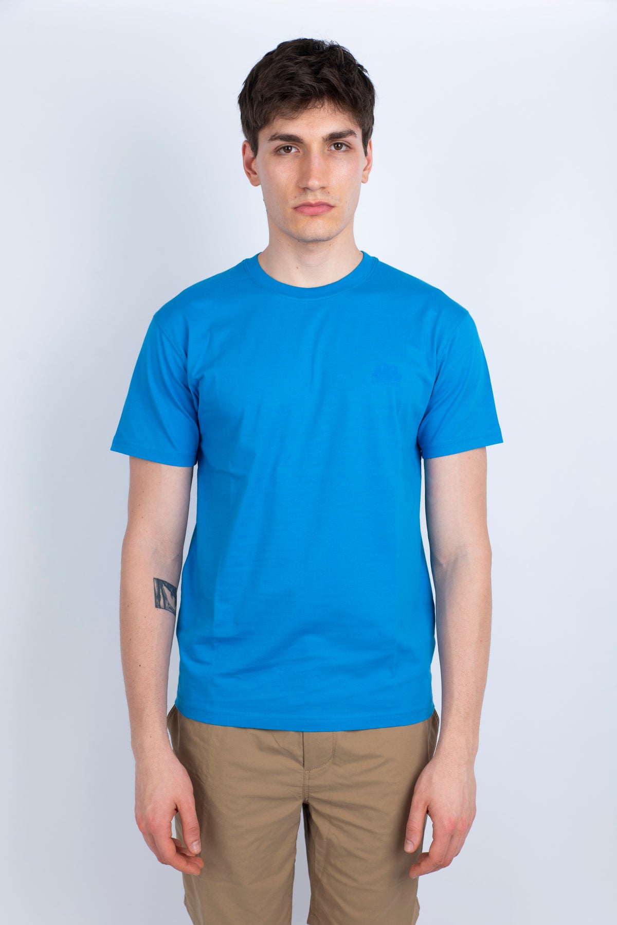 T-shirt girocollo con logo blu M129TEJ78OT A6600 SUNDEK 