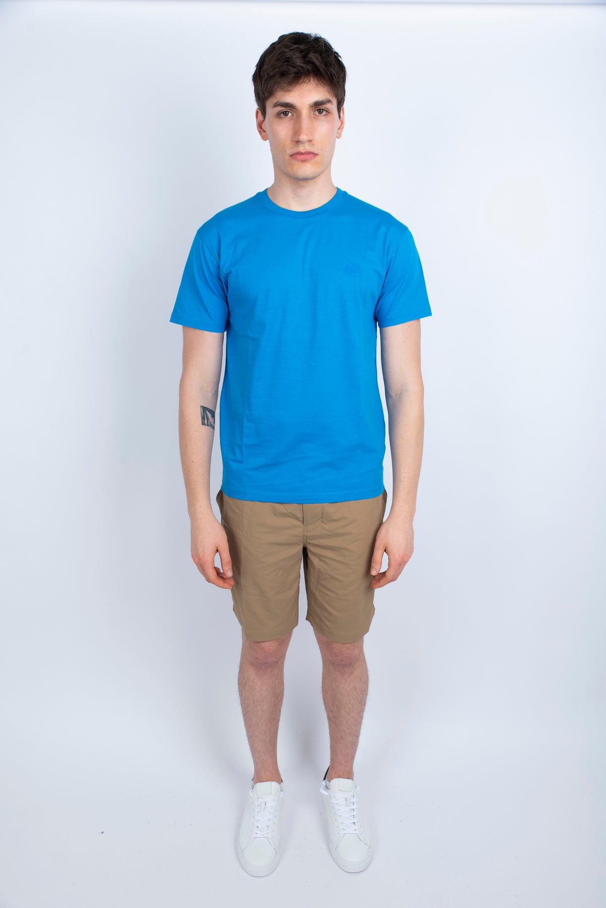 T-shirt girocollo con logo blu M129TEJ78OT A6600 SUNDEK 