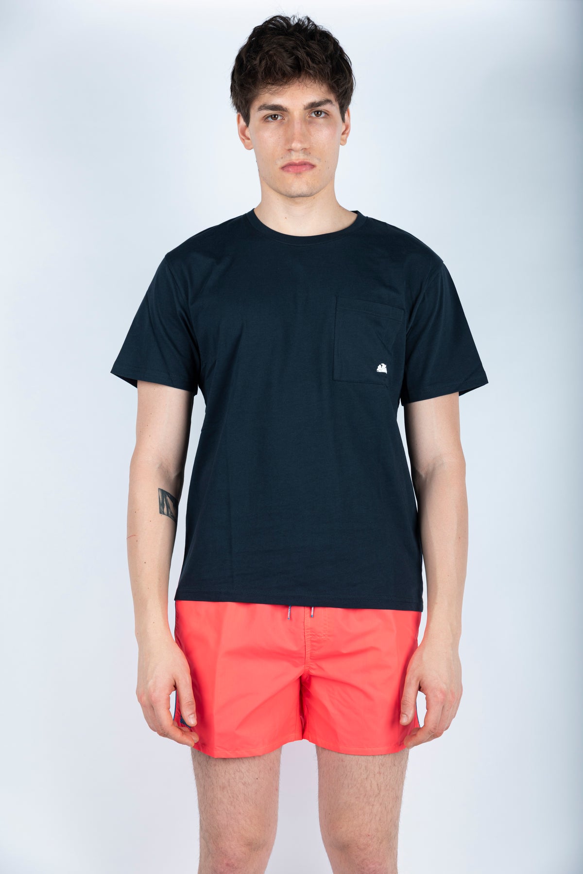 T-shirt con logo stampato blu M301TEJR900 00700 SUNDEK 