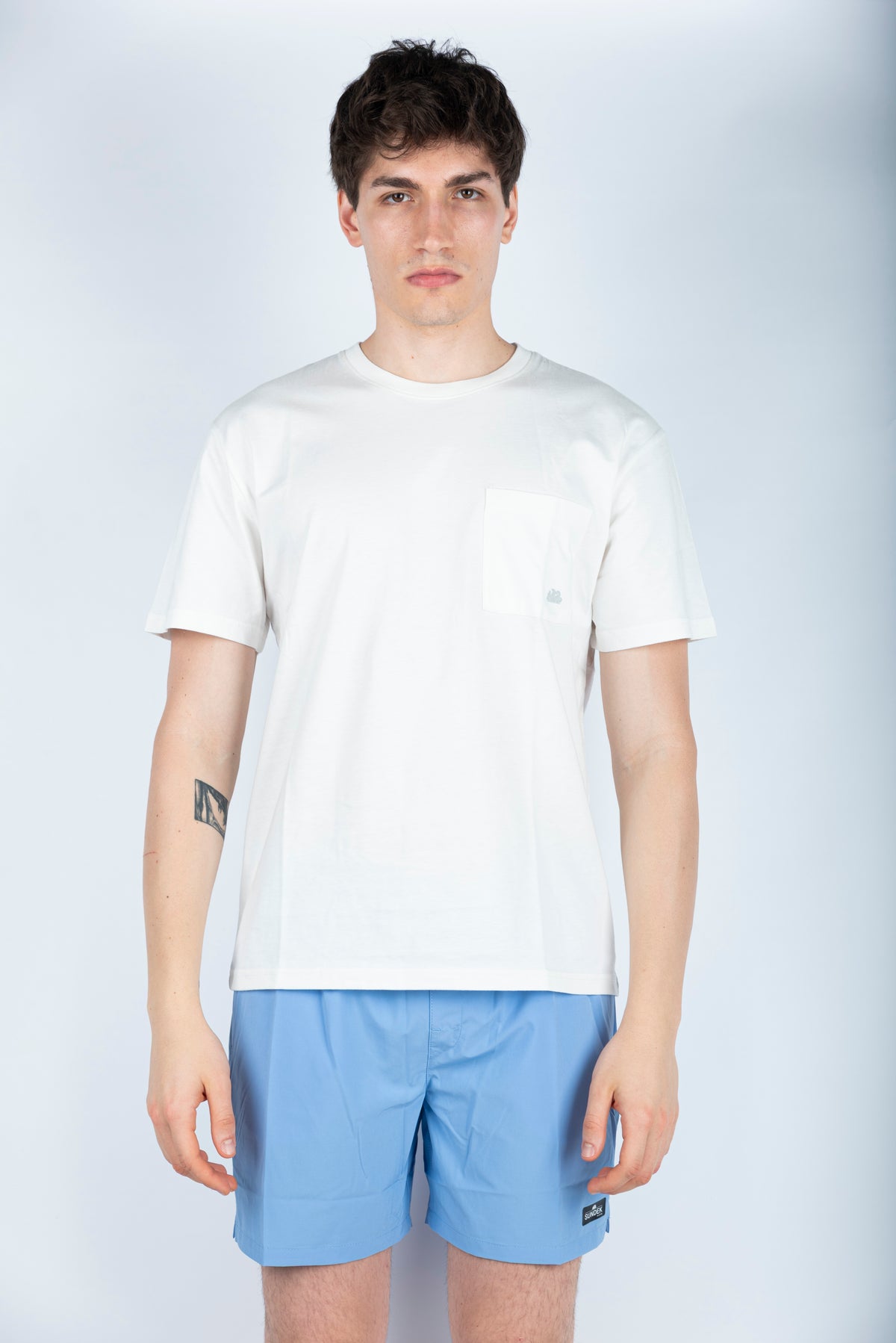 T-shirt con logo stampato bianco M301TEJR900 03900 SUNDEK 
