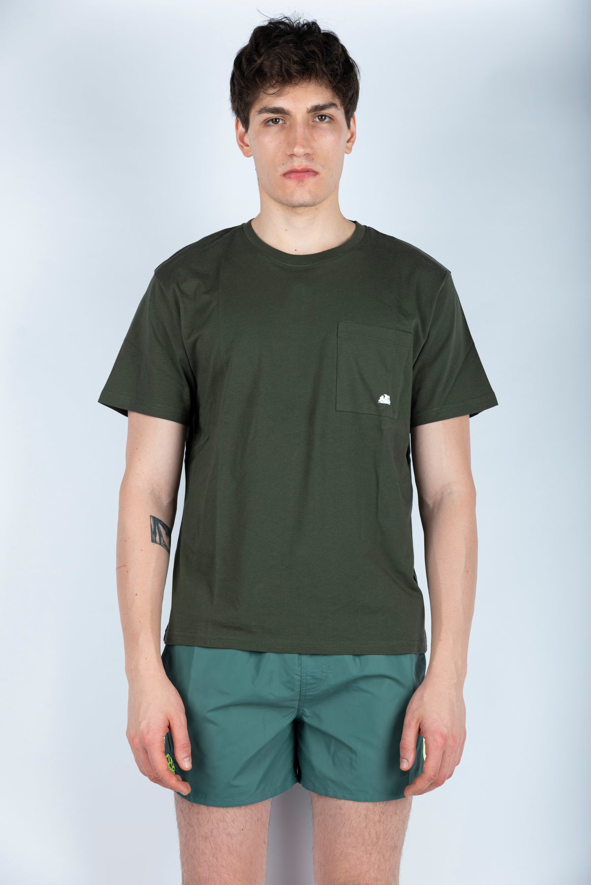 T-shirt con logo stampato verde M301TEJR900 30200 SUNDEK 