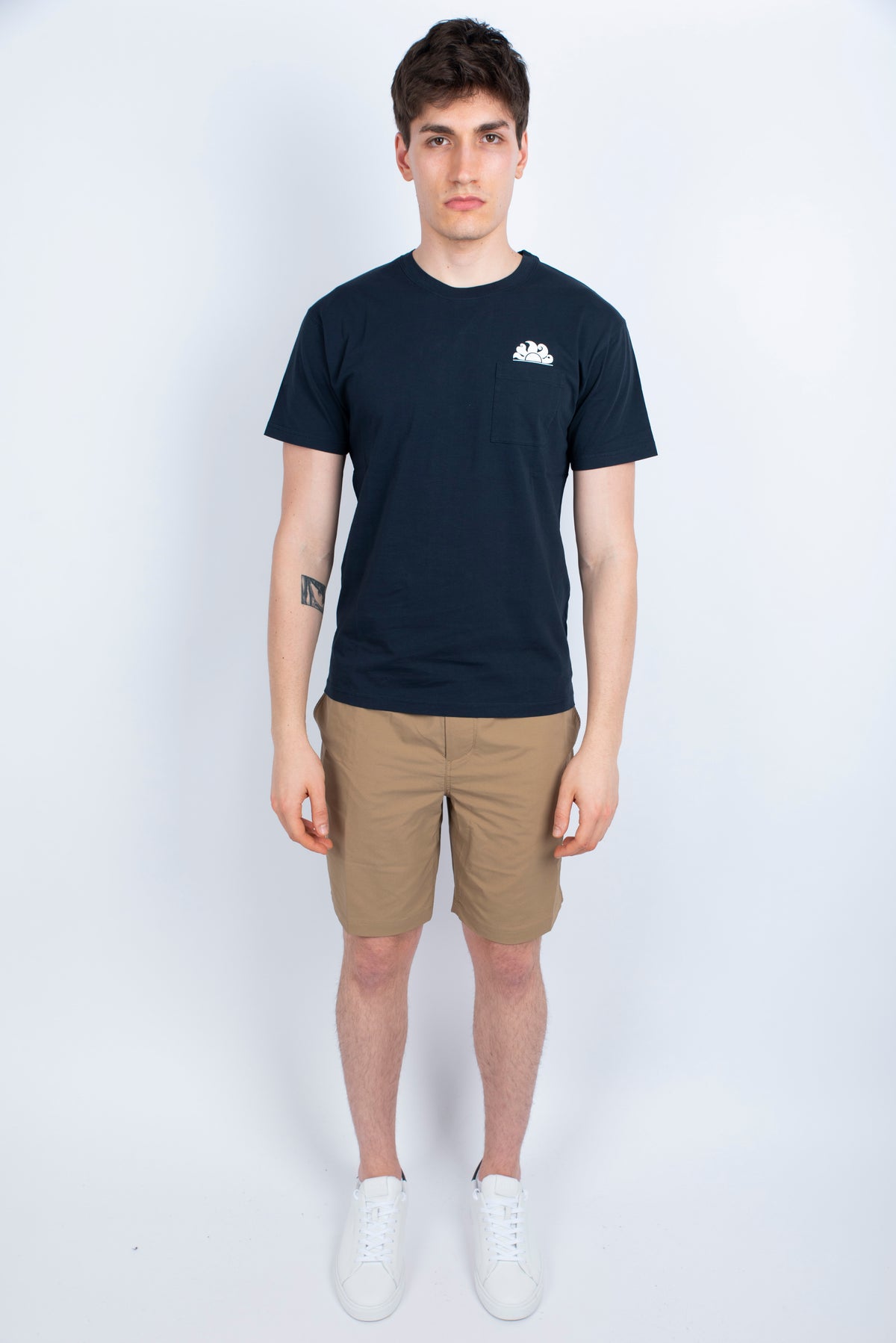 T-shirt con tasca navy M609TEJ7800 00701 SUNDEK 