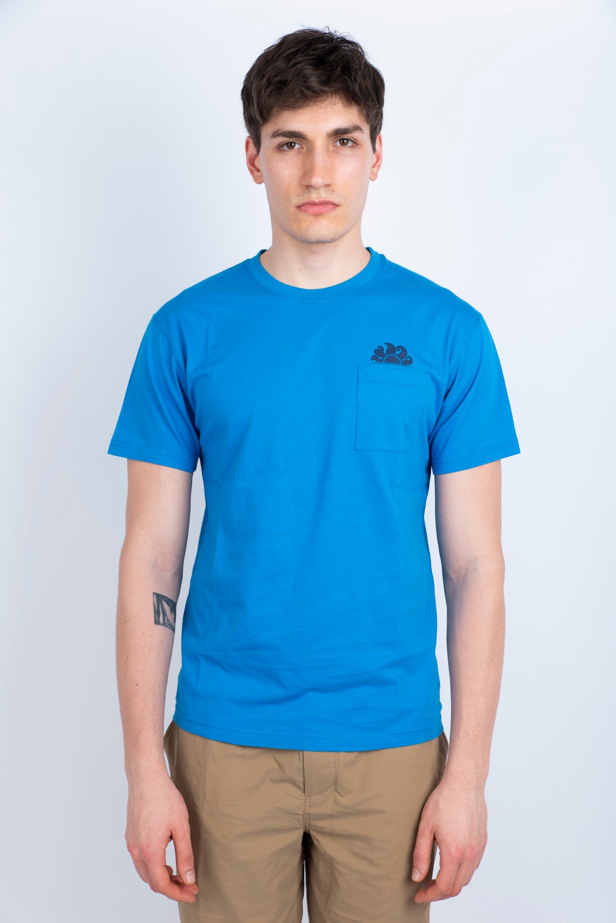 T-shirt con tasca blu M609TEJ7800 A6601 SUNDEK 