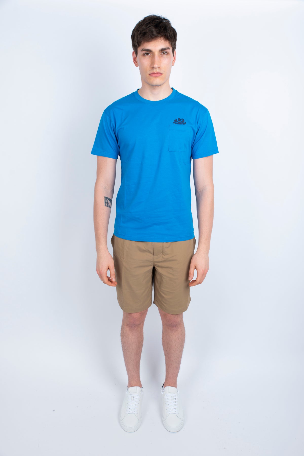 T-shirt con tasca blu M609TEJ7800 A6601 SUNDEK 