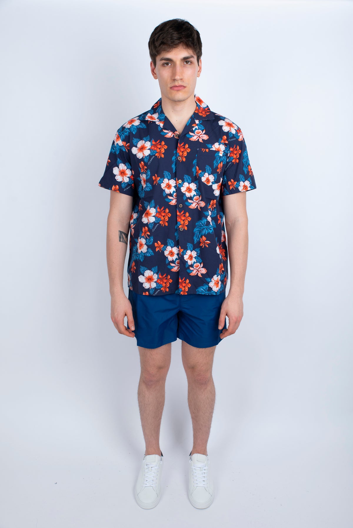 Camicia modello Bowling con stampa navy M817SHPI800 0078B SUNDEK 