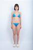 Bikini Saki Nari a triangolo con fianchi regolabili e piping bilberry