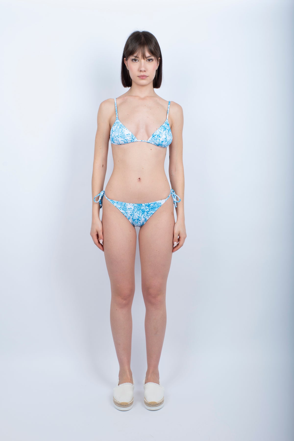 Bikini Caladesi Anita bralette stampa Fleur de Joie con fianchi regolabili bilberry W272KTLW206KBL A74FJ SUNDEK 