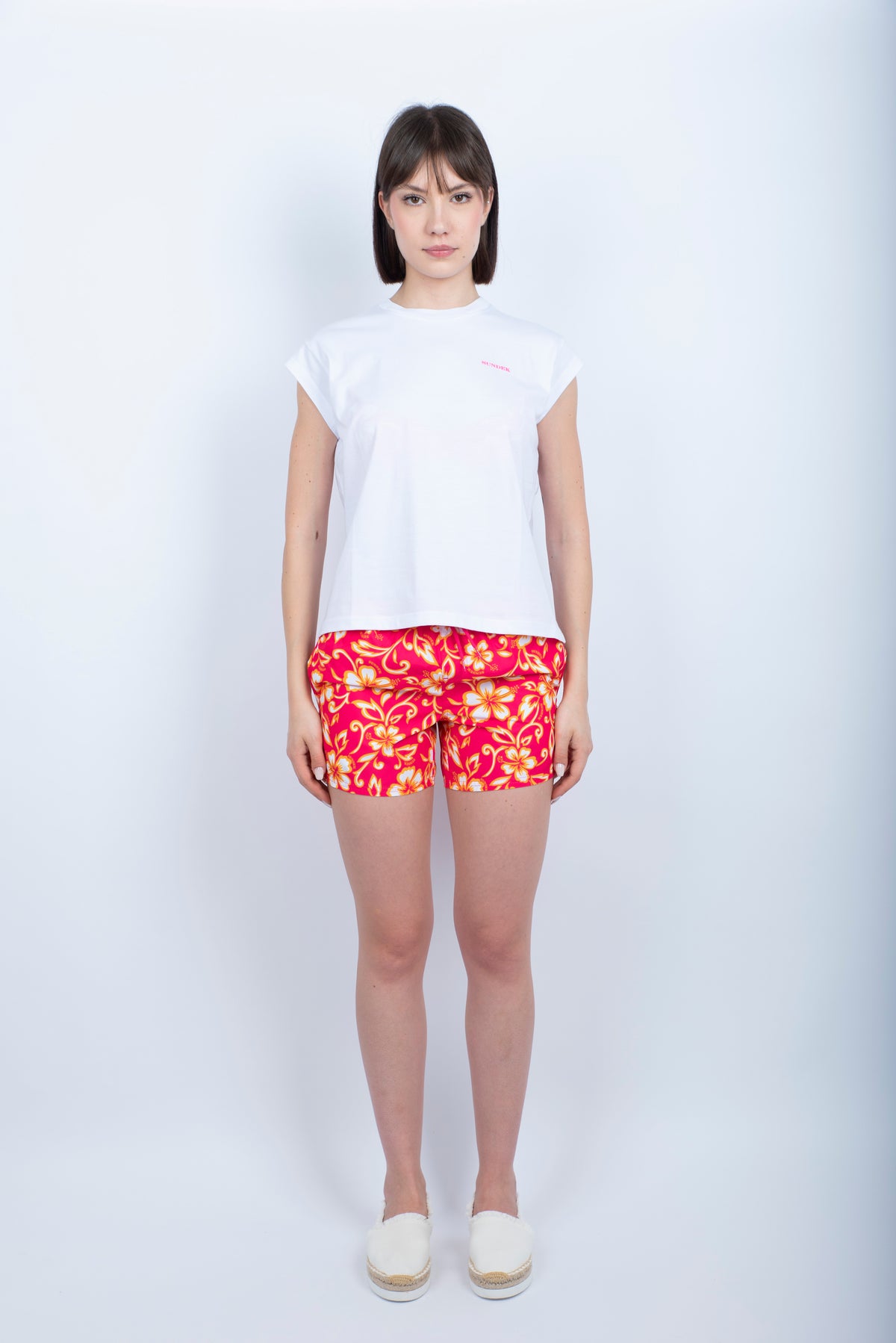 Pantaloncino mare Coast Repreve® con stampa Hibiscus SK23 pitaya W539BDRT323 A7023 SUNDEK 