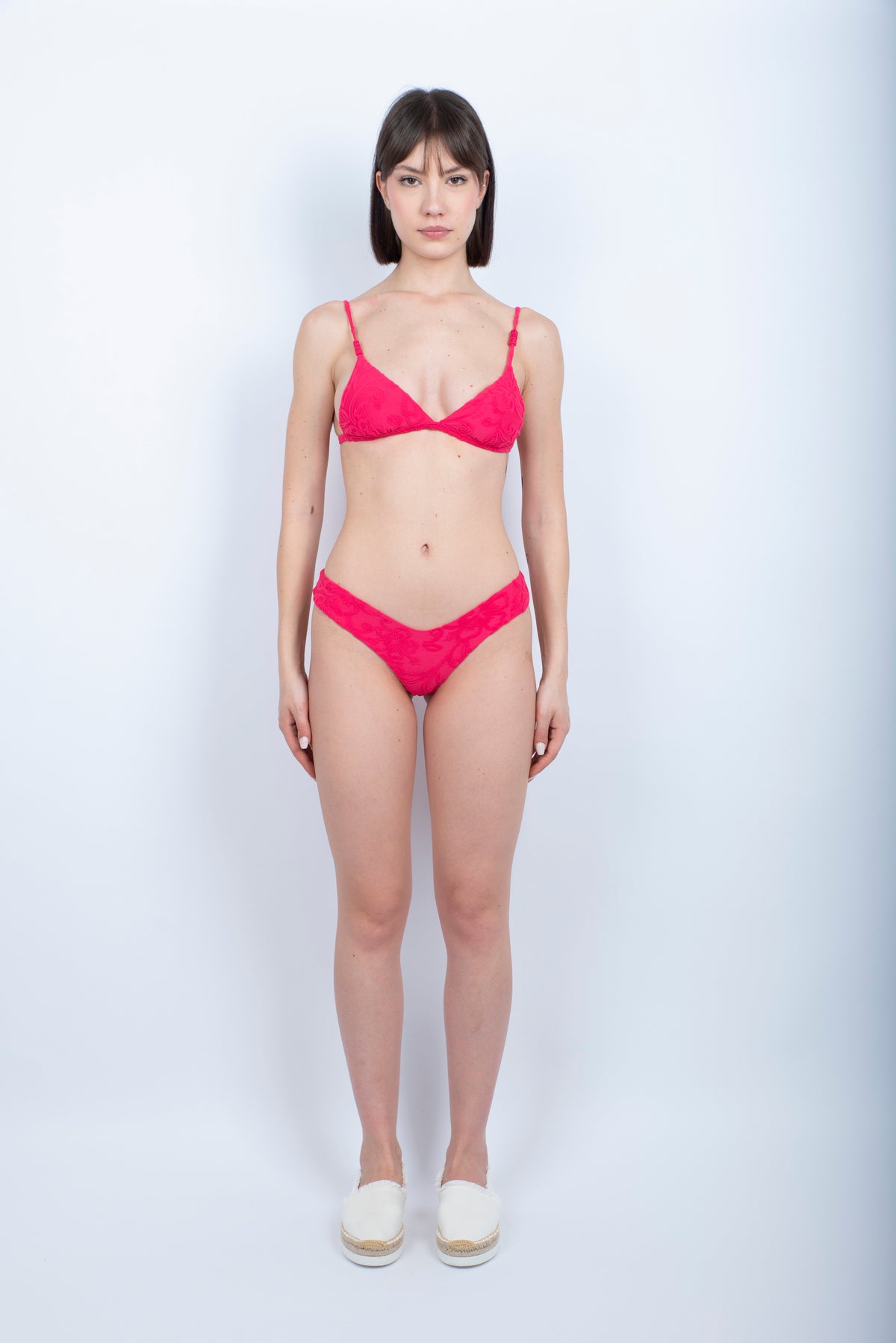 Bikini Andress Baunei top bralette e slip sgambato in spugna Jacquard e motivo SK23 pitaya W602KTTW418KBT A7023 SUNDEK 
