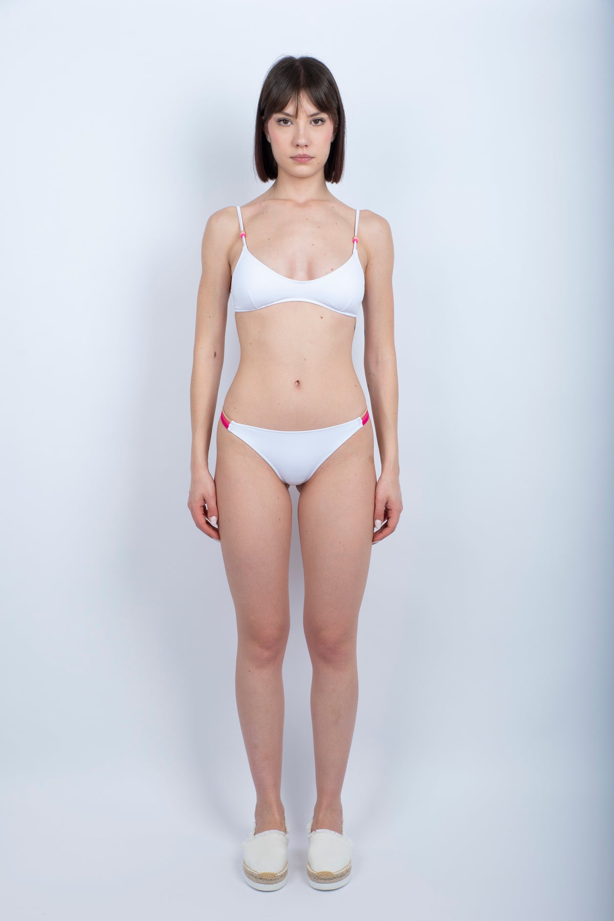 Top bralette e slip brasiliana bianco W818KNL30RB 00643 SUNDEK 