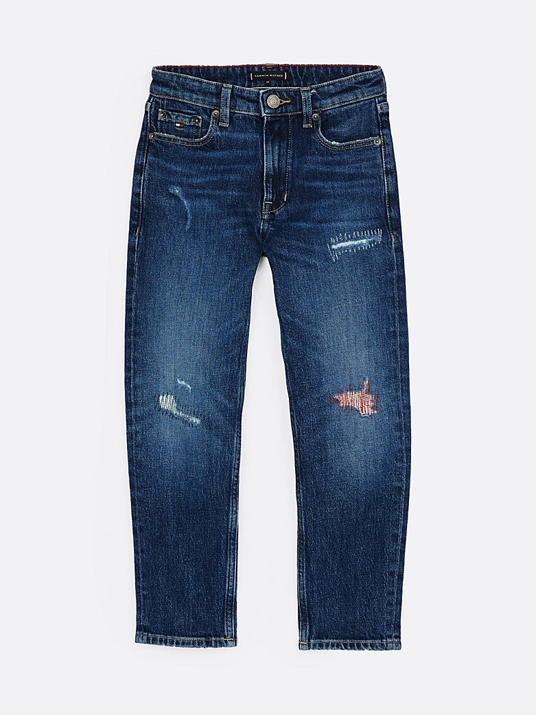 Jeans distressed straight fit stile skater KB0KB09327T 1BK TOMMY HILFIGER 