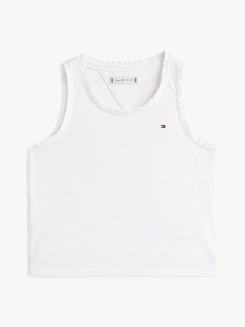 Canotta a coste con finiture tramate KG0KG08588J YBR TOMMY HILFIGER 