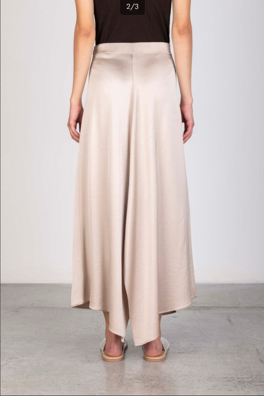 Gonna liquid satin midi asim 116023 PTL ALYSI CHOCOLAT 