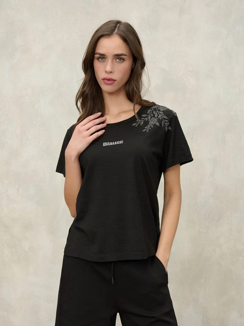 T-shirt fiori Courtney 26SBLDH02414 999 BLAUER 