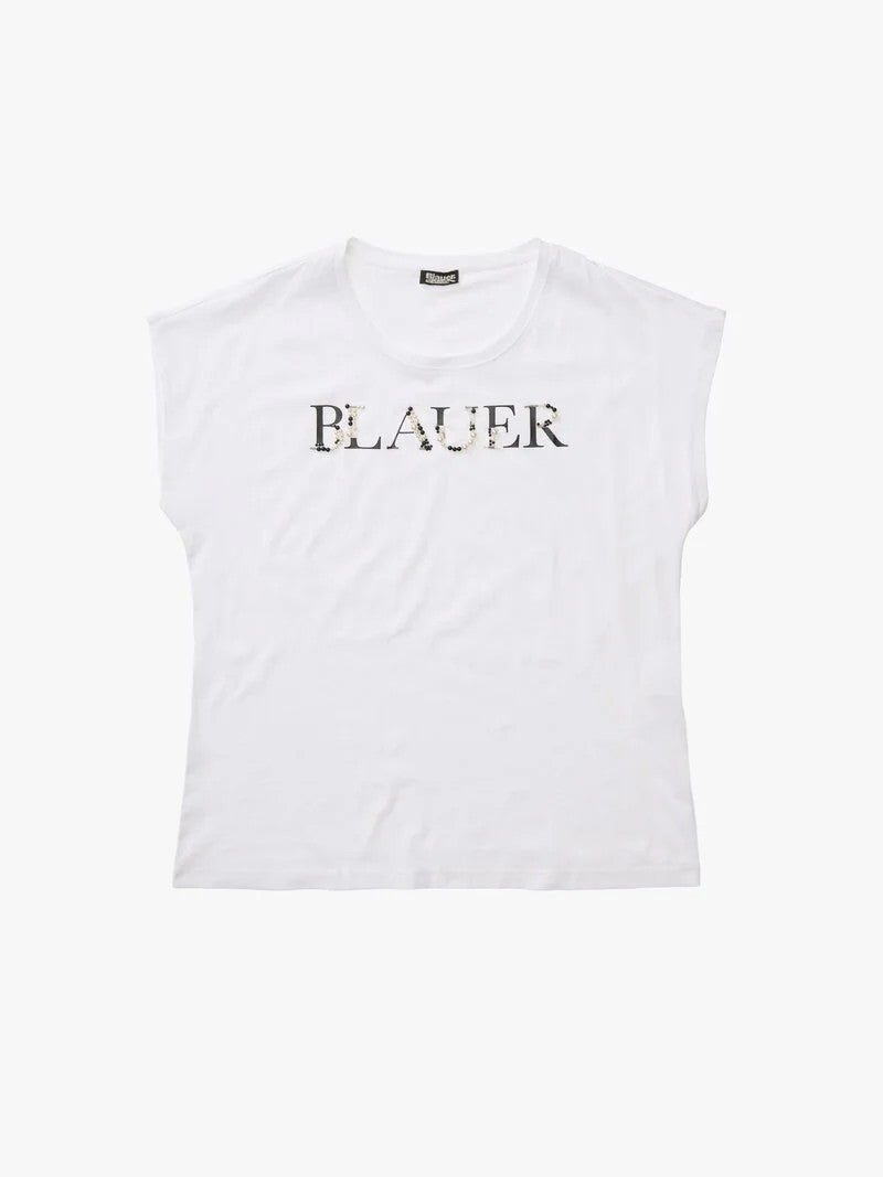 T-shirt perline Mohawk 26SBLDH02415 100 BLAUER 