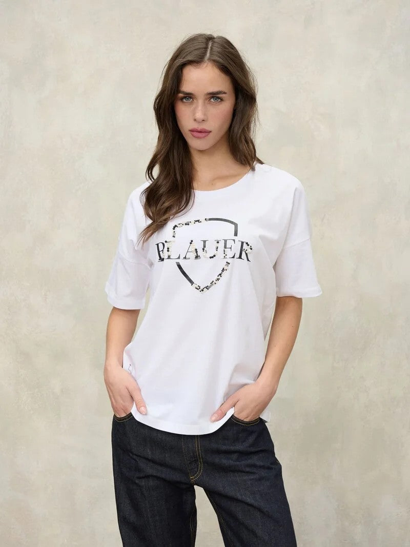 T-shirt perline e strass Millet 26SBLDH02416 100 BLAUER 
