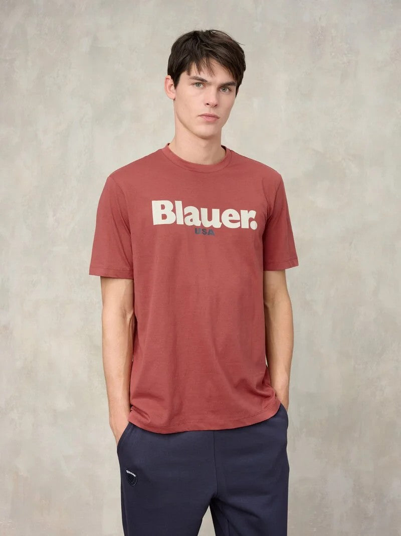 T-shirt con logo 26SBLUH02299 586 BLAUER 