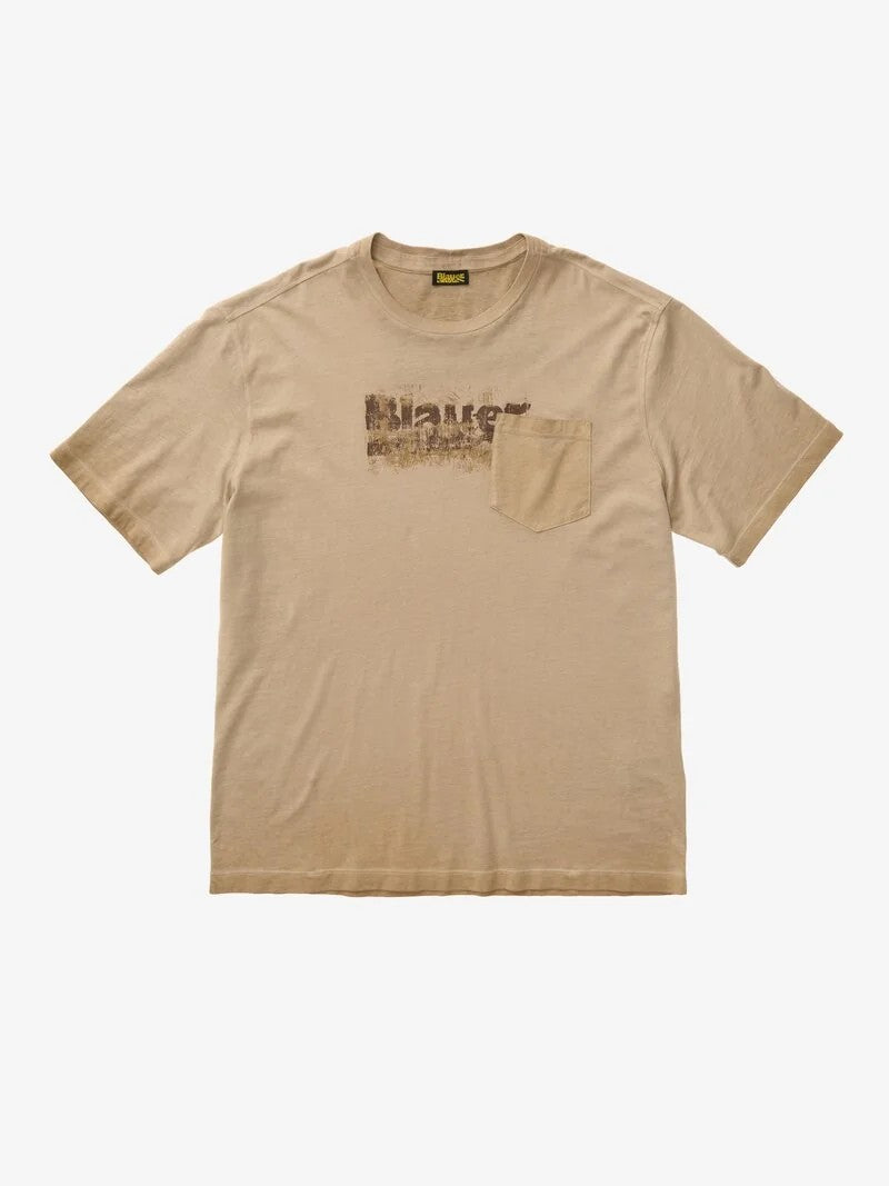 T-shirt sfumata con taschino Groom 26SBLUH02348 340 BLAUER 