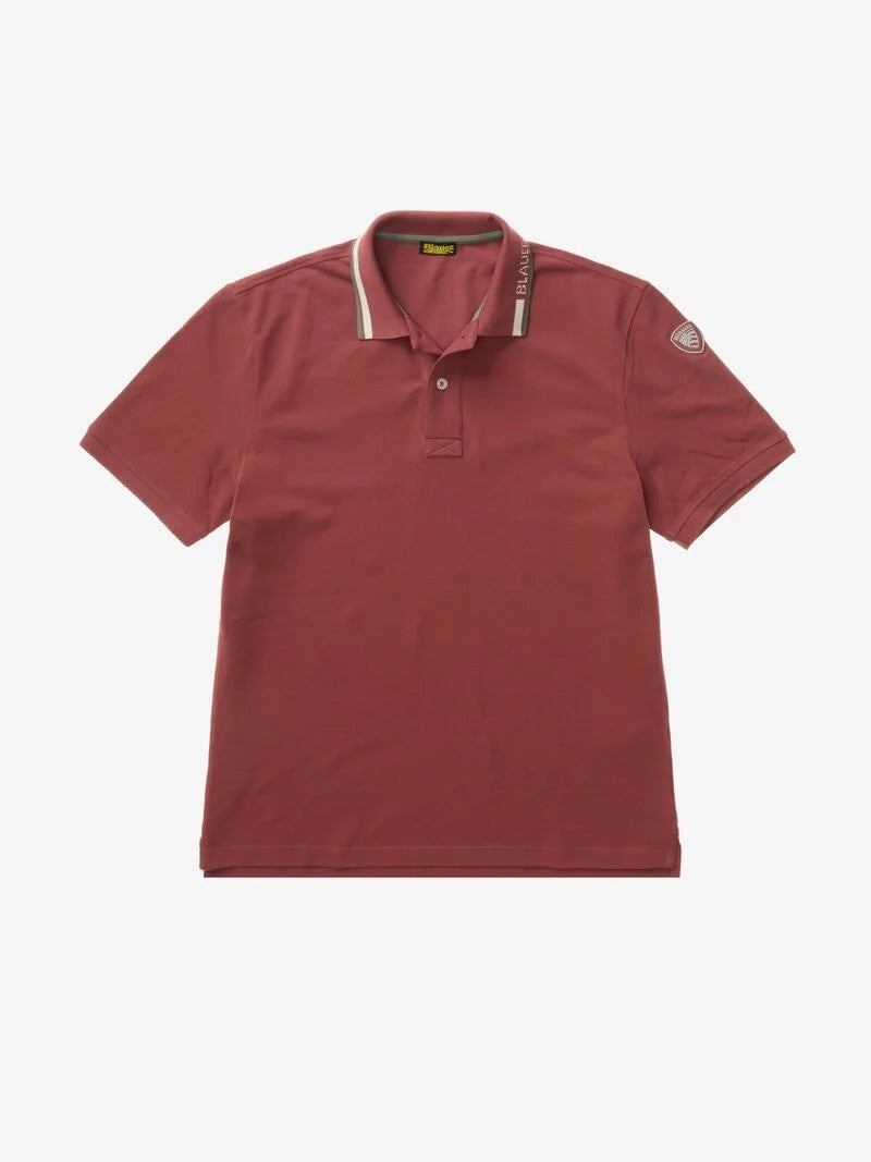 Polo con ricamo sul collo Ransom 26SBLUT02297 586 BLAUER 