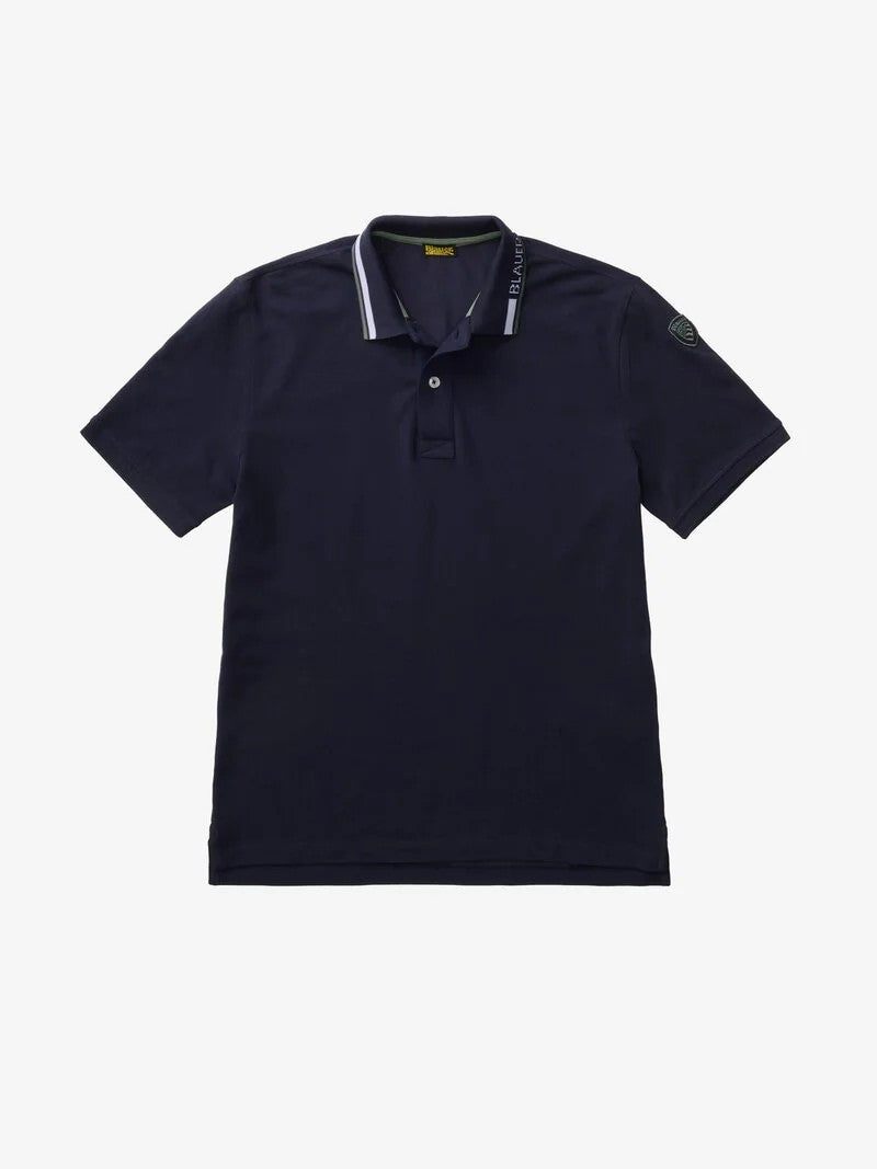 Polo con ricamo sul collo Ransom 26SBLUT02297 888 BLAUER 