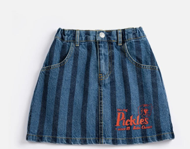 Gonna denim a righe pickles the dog B126AC080 411 BOBO CHOSES 