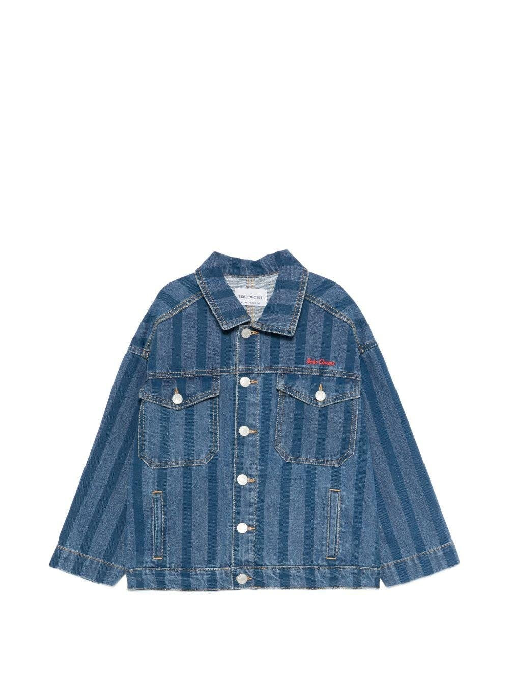 Giubbino denim con design a righe B126AC122 411 BOBO CHOSES 