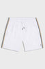 Men's swimming trunks with signature stripes and logo