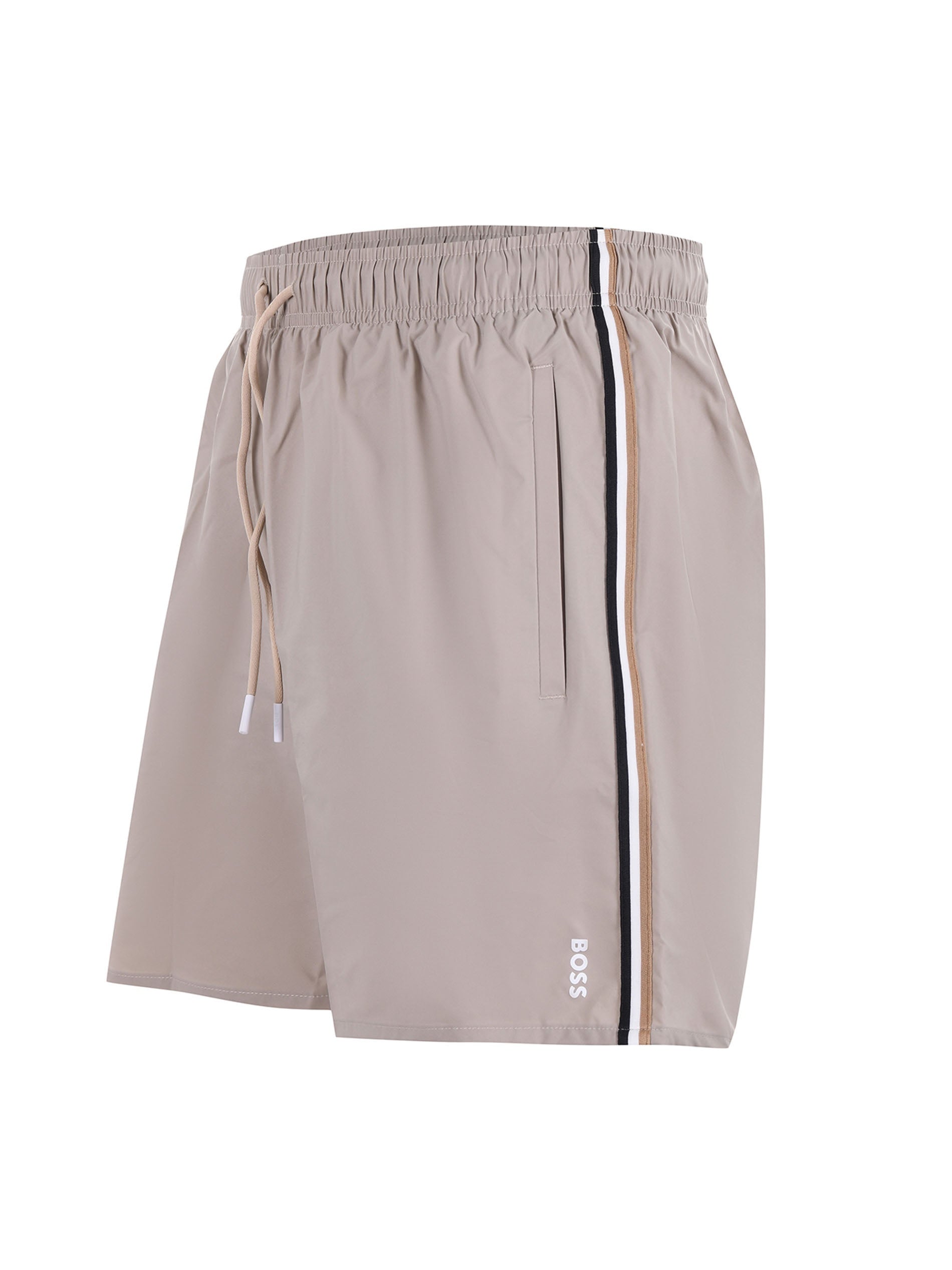 Boxer da mare con righe tipiche del marchio e logo 50491594 274 BOSS 