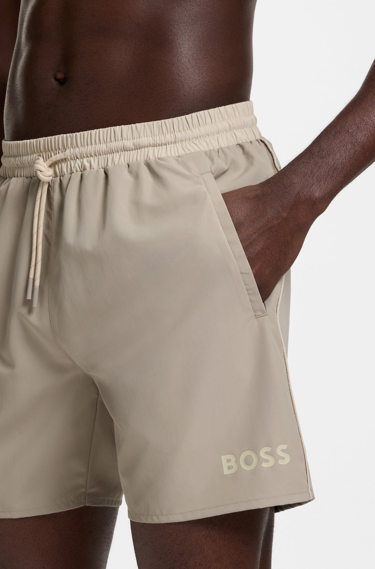 Boxer da mare con logo a contrasto e profili 50514429 274 BOSS 