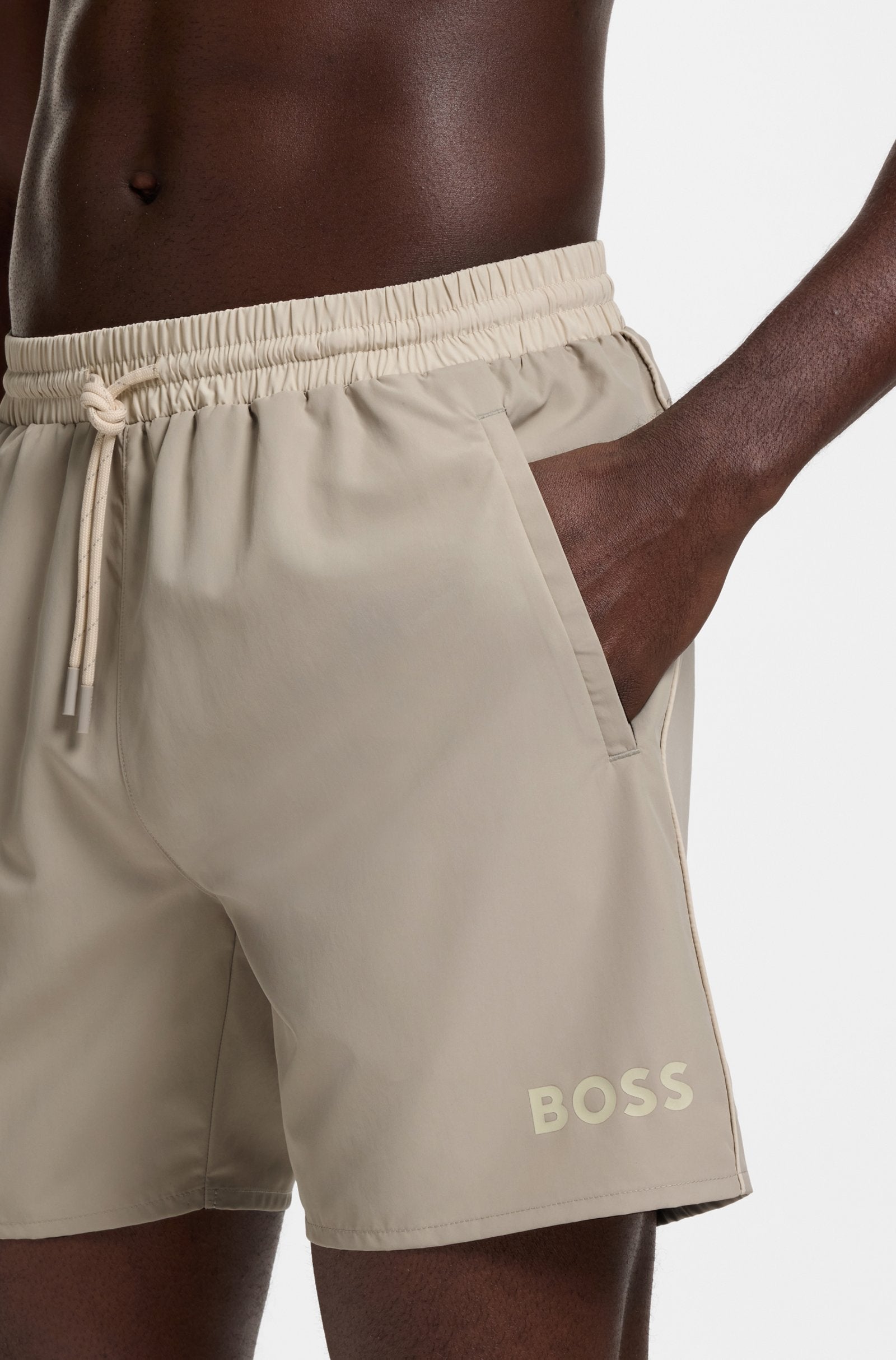 Boxer da mare con logo a contrasto e profili 50514429 274 BOSS 