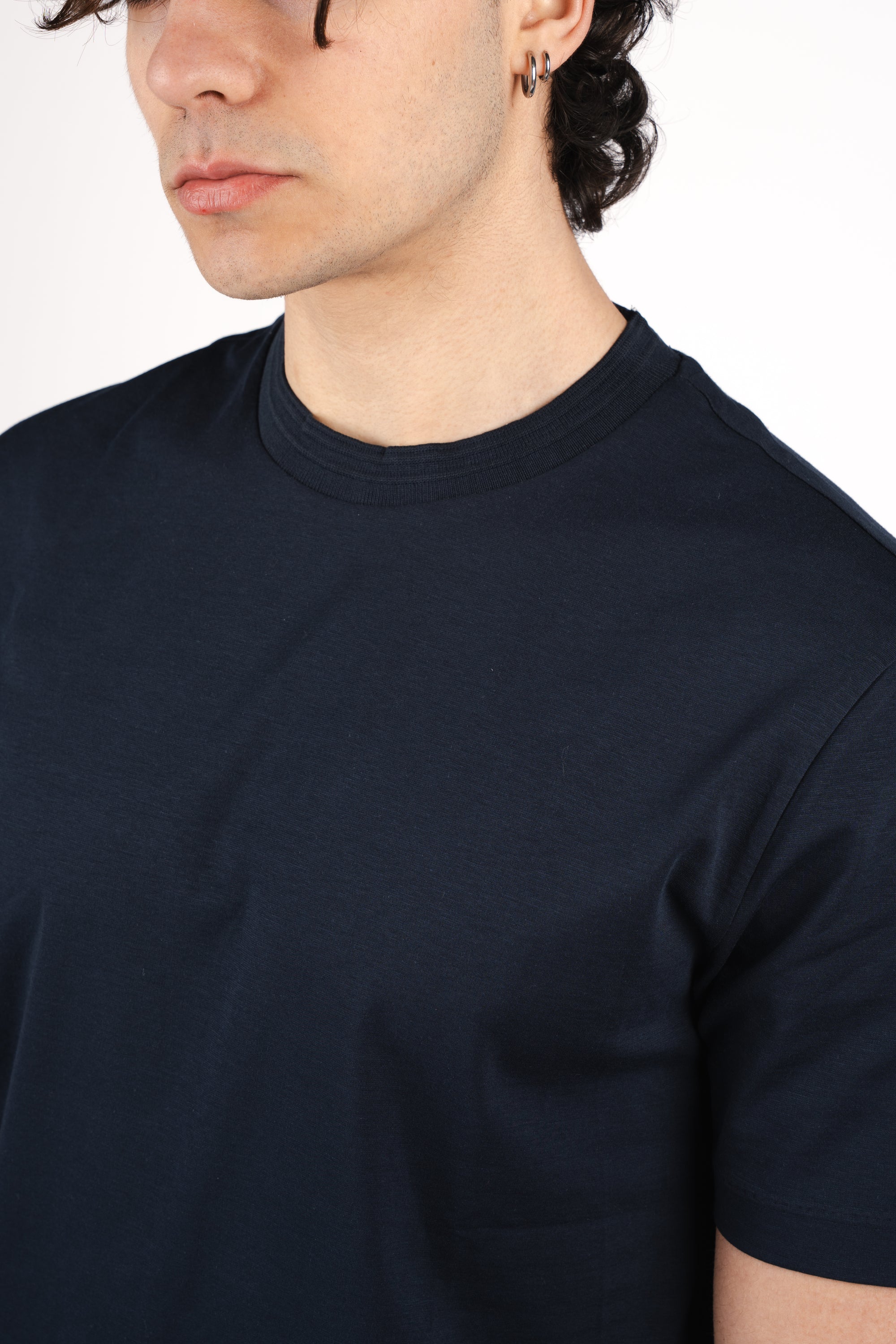 T-shirt con monogramma interno in cotone misto 50554180 404 BOSS 