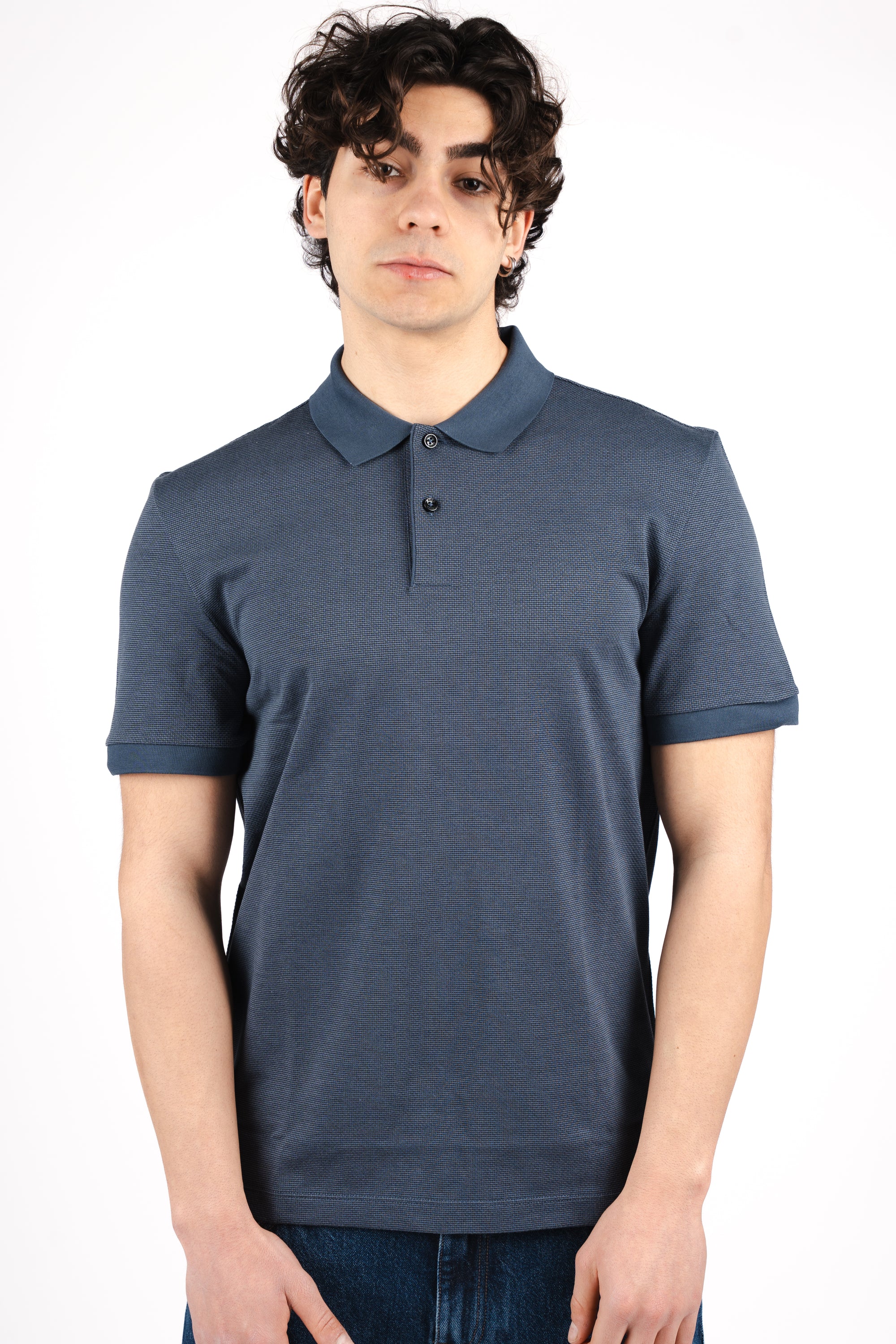 Polo in cotone con lavorazione a bolle 50555172 404 BOSS 