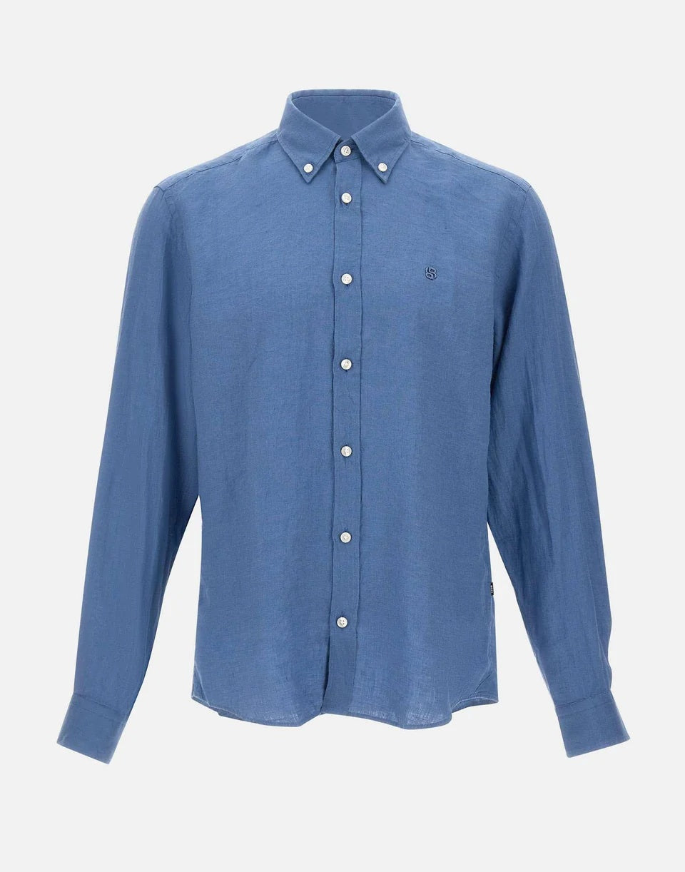 Camicia Liam in lino 50556077 459 BOSS 