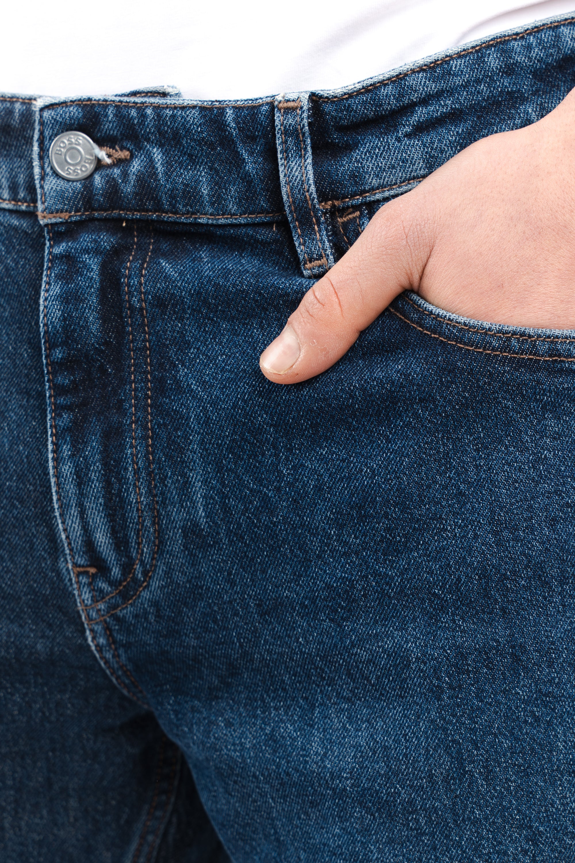 Jeans blu modello dritto 50556523 418 BOSS 