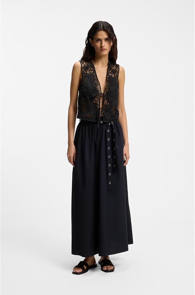 Blusa con ricamo in pizzo 50556743 001 BOSS 
