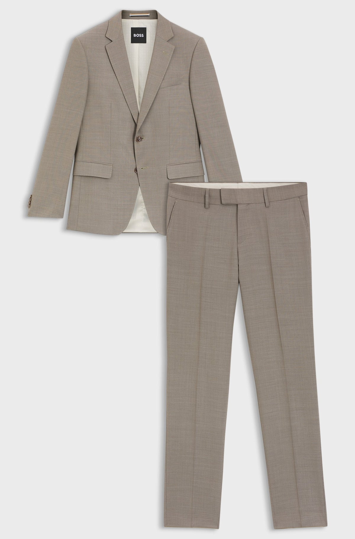Abito due pezzi slim fit in tessuto elasticizzato con micromotivo 50557252 252 BOSS 