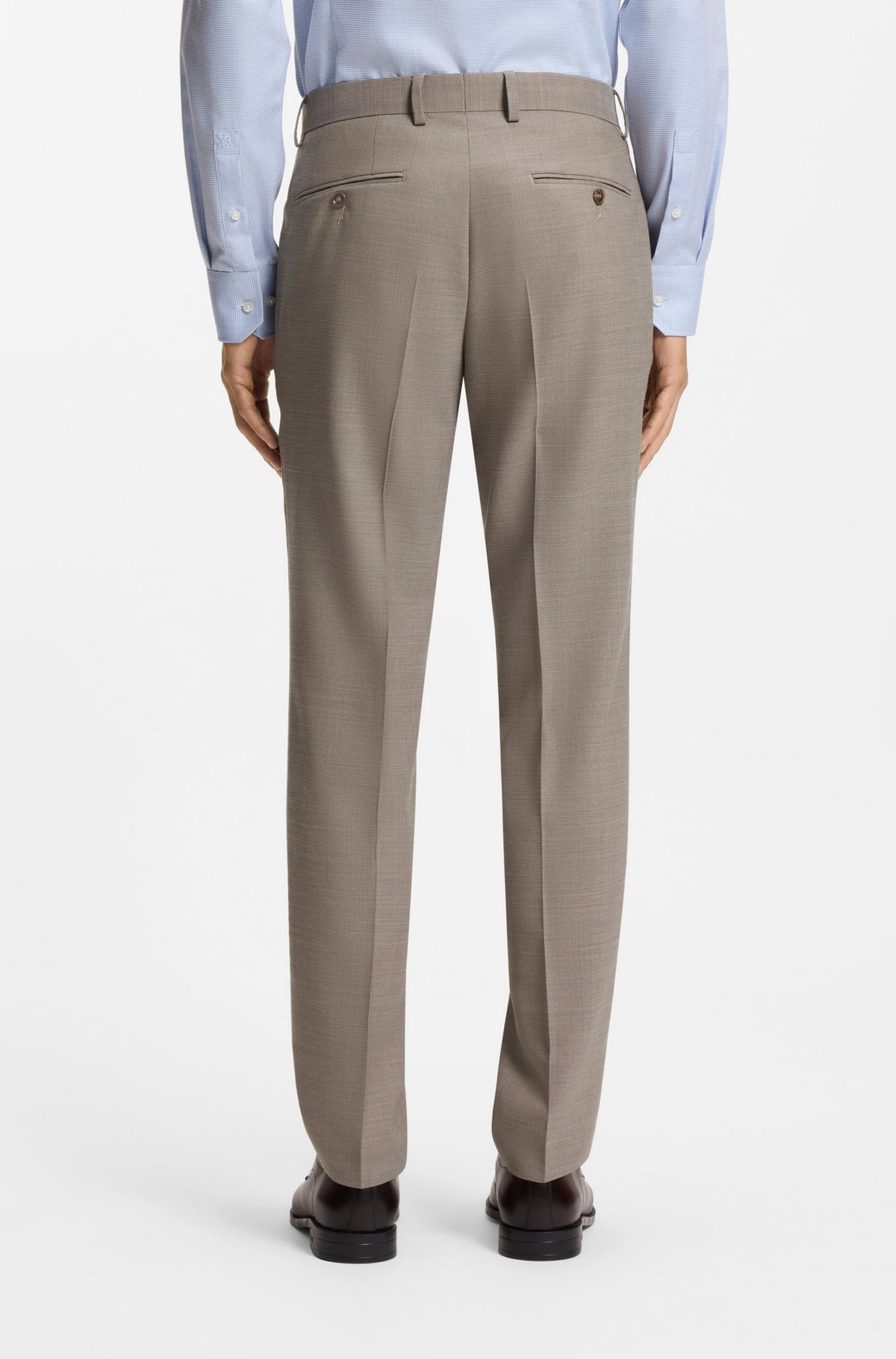 Abito due pezzi slim fit in tessuto elasticizzato con micromotivo 50557252 252 BOSS 