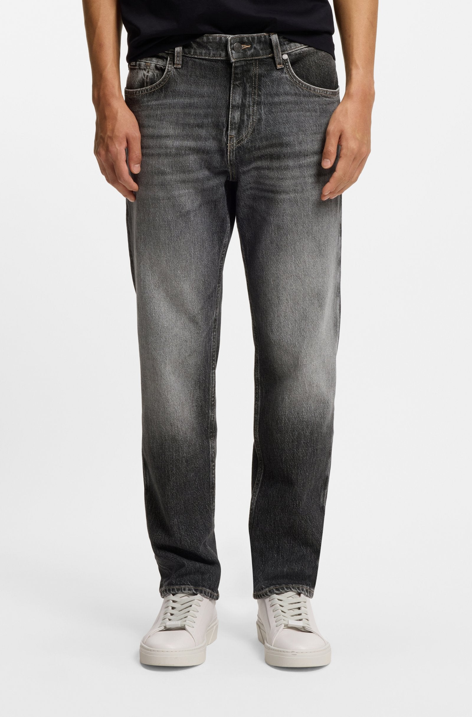 Jeans regular fit Maine in denim elasticizzato nero 50558507 006 BOSS 
