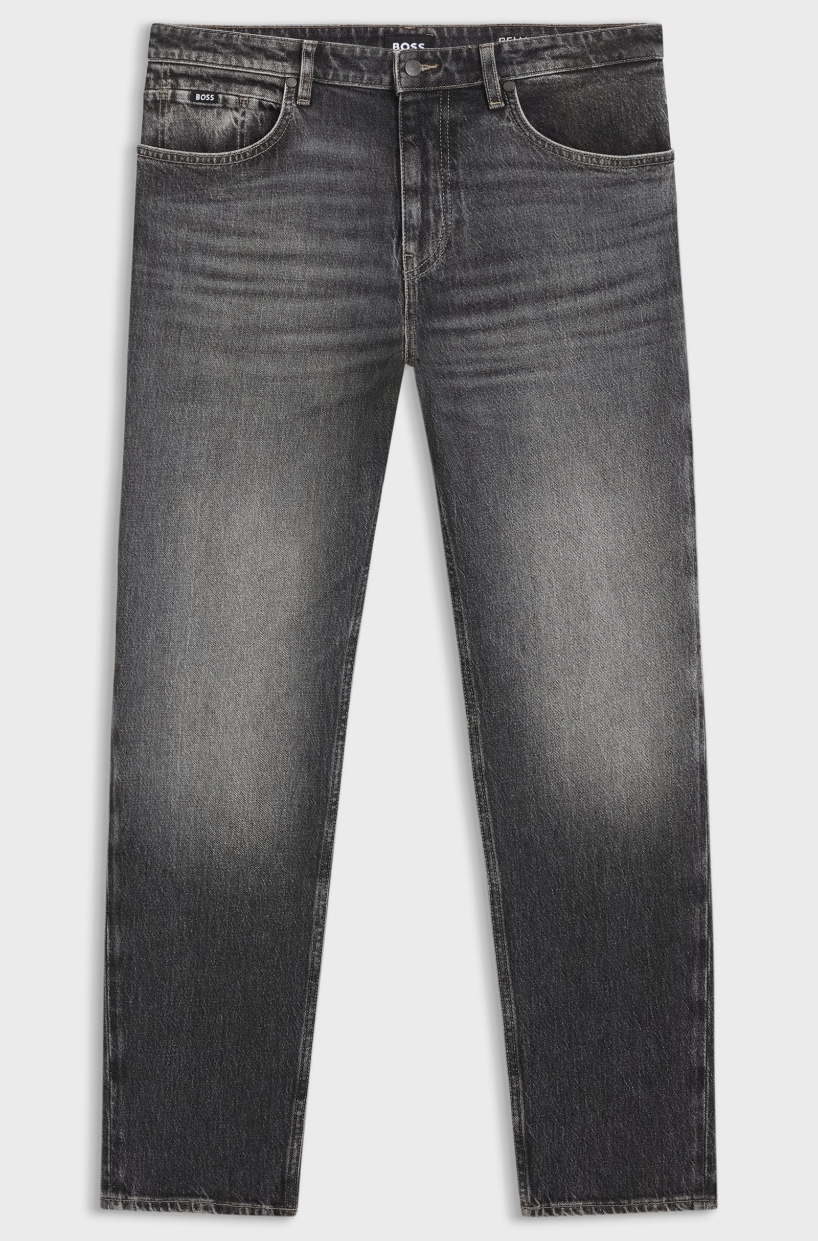 Jeans regular fit Maine in denim elasticizzato nero 50558507 006 BOSS 