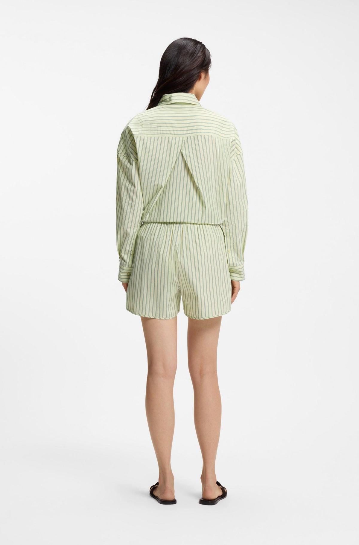 Shorts con righe verticali in popeline di cotone 50559232 982 BOSS 