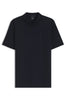 Mercerized cotton vertical stripe polo shirt