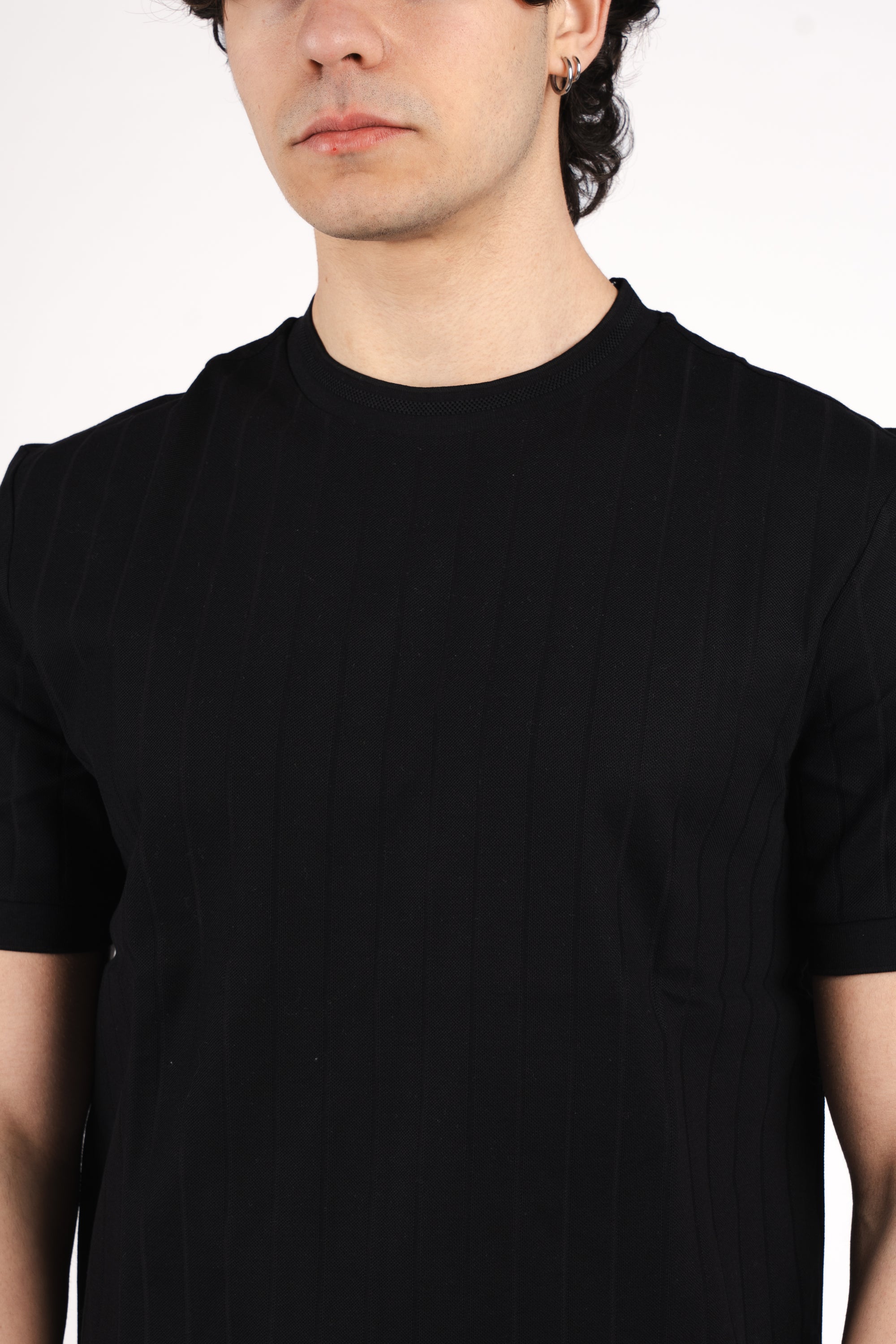 T-shirt con righe verticali 50559610 001 BOSS 