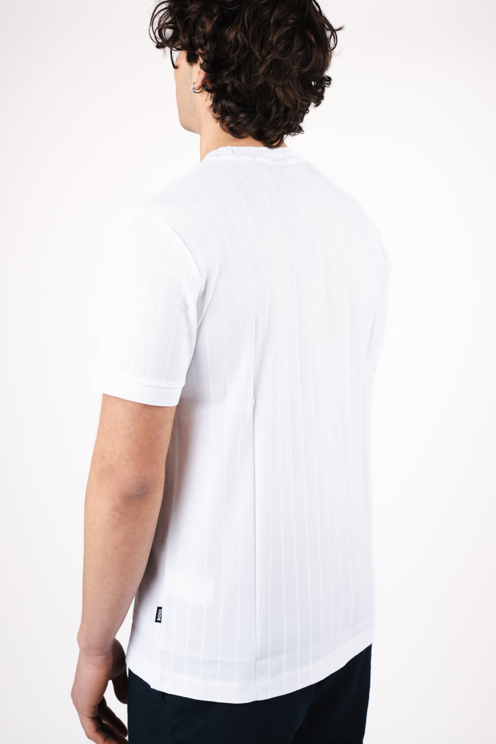 T-shirt con righe verticali 50559610 100 BOSS 