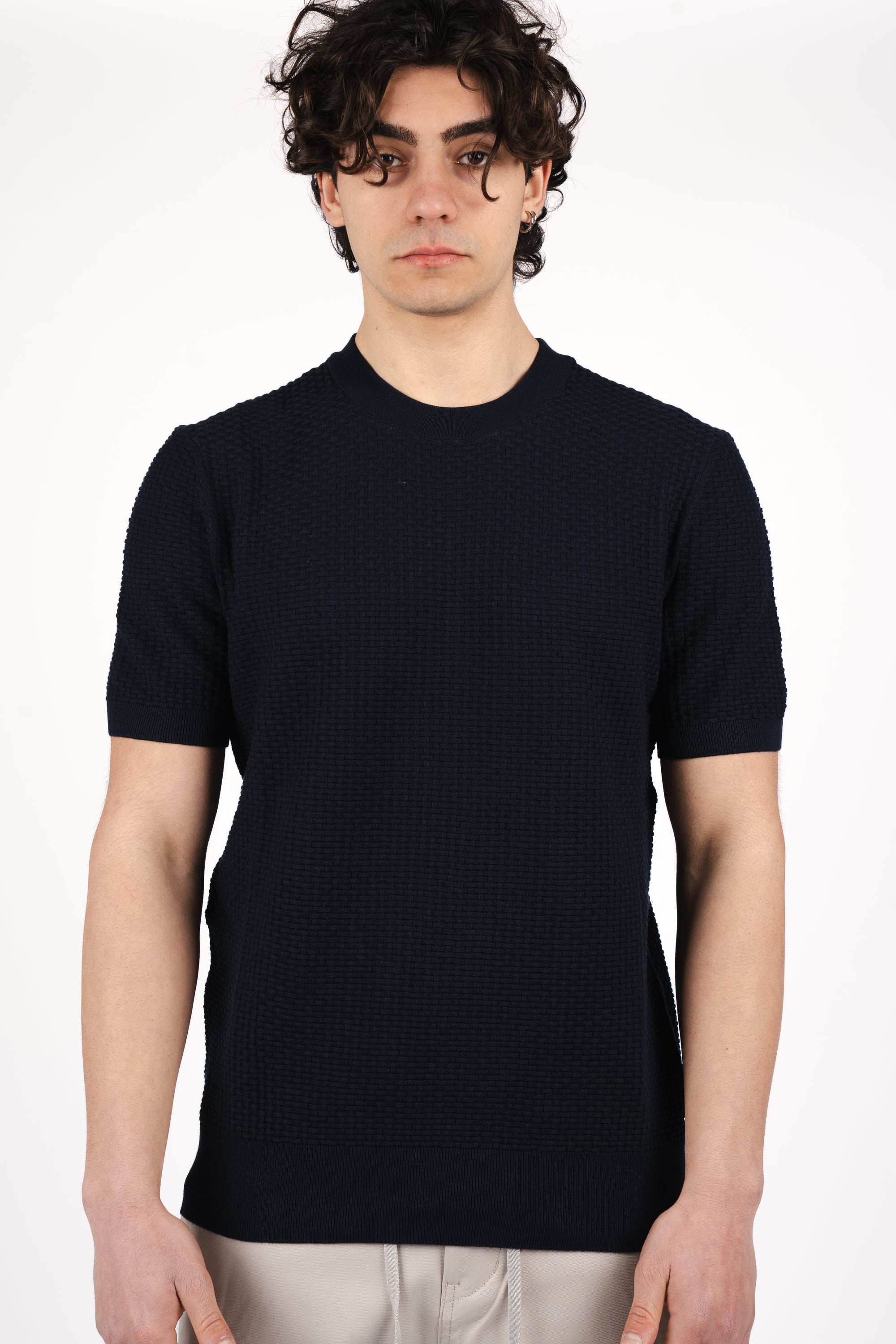 T-shirt con lavorazione a nido d'ape 50559677 404 BOSS 